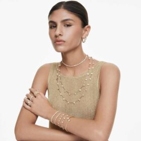 Una Angelic Set, ronde slijpvorm, wit, verguld Una Angelic Set, ronde slijpvorm, wit, verguld