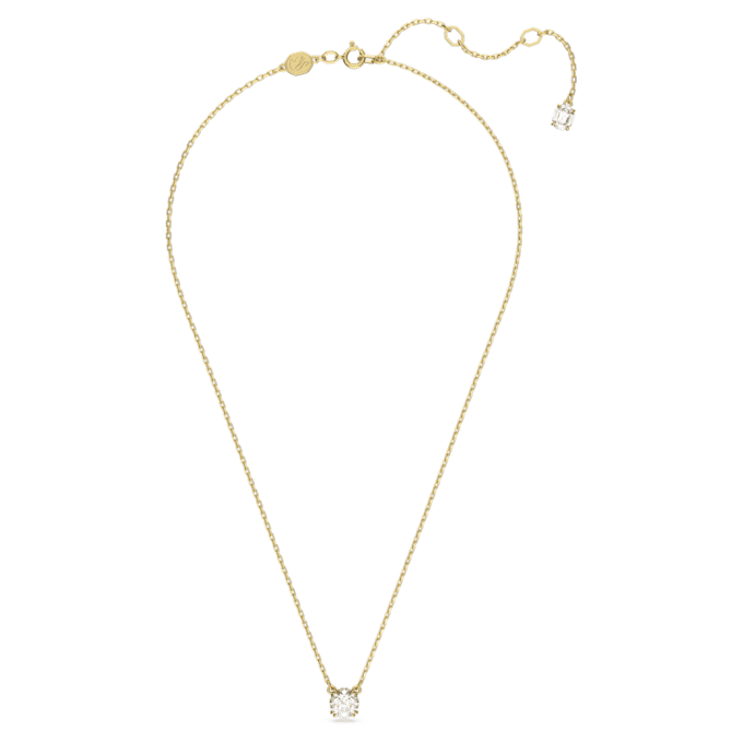 Stilla-hanger met ronde slijpvorm, wit, verguld Stilla-hanger met ronde slijpvorm, wit, verguld