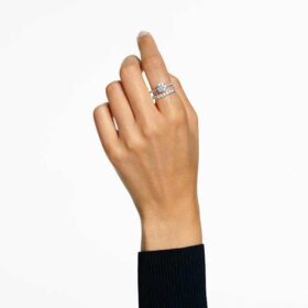 Stilla-ringset (2), ronde slijpvorm, wit, gerhodineerd