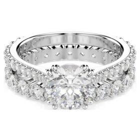 Stilla-ringset (2), ronde slijpvorm, wit, gerhodineerd