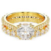 Stilla-ringset (2), ronde slijpvorm, wit, verguld Stilla-ringset (2), ronde slijpvorm, wit, verguld