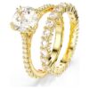 Stilla-ringset (2), ronde slijpvorm, wit, verguld Stilla-ringset (2), ronde slijpvorm, wit, verguld