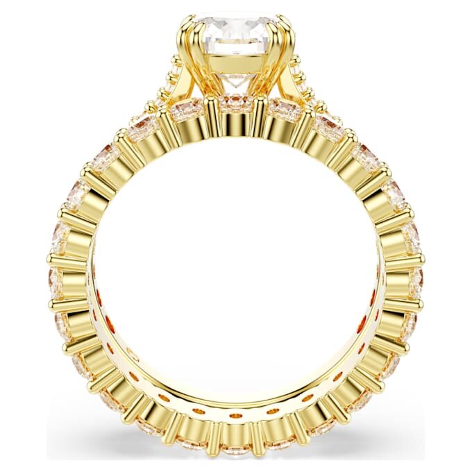 Stilla-ringset (2), ronde slijpvorm, wit, verguld Stilla-ringset (2), ronde slijpvorm, wit, verguld