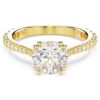 Stilla-ringset (2), ronde slijpvorm, wit, verguld Stilla-ringset (2), ronde slijpvorm, wit, verguld