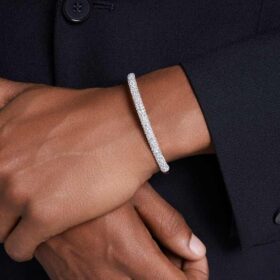 Sublima-armband Snow Pavé, wit, gerhodineerd