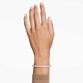 Sublima-armband Snow Pavé, wit, roségoudkleurig verguld