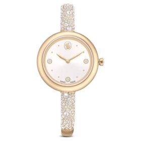 Sublima armbandhorloge, Swiss Made, metalen armband, goudkleurig, champagnekleurige afwerking