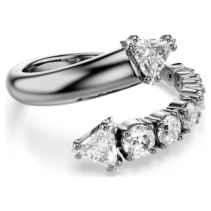 Sublima open ring met gemengde slijpvormen, wit, geruteniumverguld Sublima open ring met gemengde slijpvormen, wit, geruteniumverguld