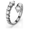 Sublima open ring met gemengde slijpvormen, wit, geruteniumverguld Sublima open ring met gemengde slijpvormen, wit, geruteniumverguld