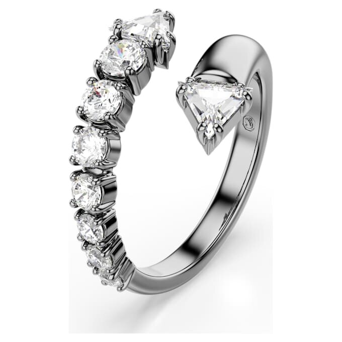 Sublima open ring met gemengde slijpvormen, wit, geruteniumverguld Sublima open ring met gemengde slijpvormen, wit, geruteniumverguld