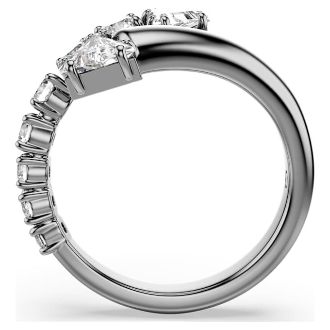 Sublima open ring met gemengde slijpvormen, wit, geruteniumverguld Sublima open ring met gemengde slijpvormen, wit, geruteniumverguld