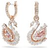 Swan Drop-oorbellen Pavé, Zwaan, Roze Swan Drop-oorbellen Pavé, Zwaan, Roze