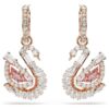 Swan Drop-oorbellen Pavé, Zwaan, Roze Swan Drop-oorbellen Pavé, Zwaan, Roze