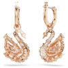 Swan Drop-oorbellen Pavé, Zwaan, Roze Swan Drop-oorbellen Pavé, Zwaan, Roze