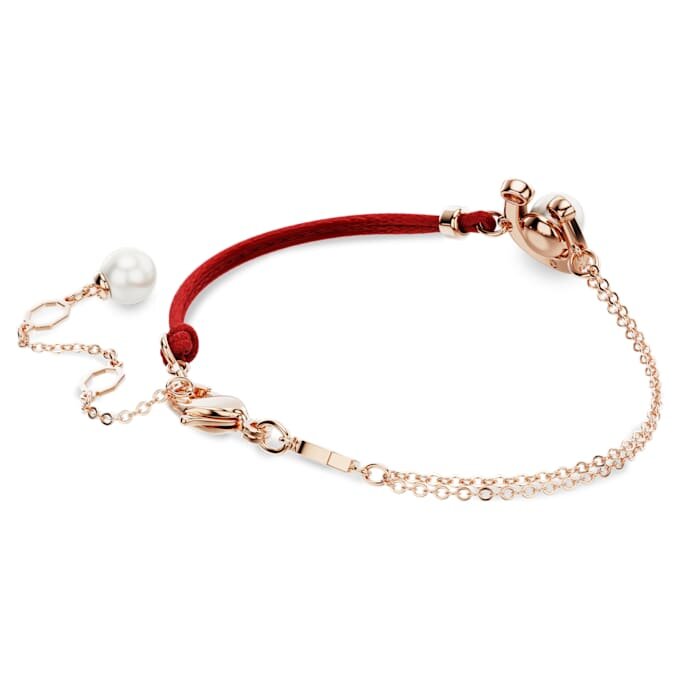 Symbolica-armband met kristallen parel, pavé, hoefijzer, wit, roségoudkleurig verguld Symbolica-armband met kristallen parel, pavé, hoefijzer, wit, roségoudkleurig verguld