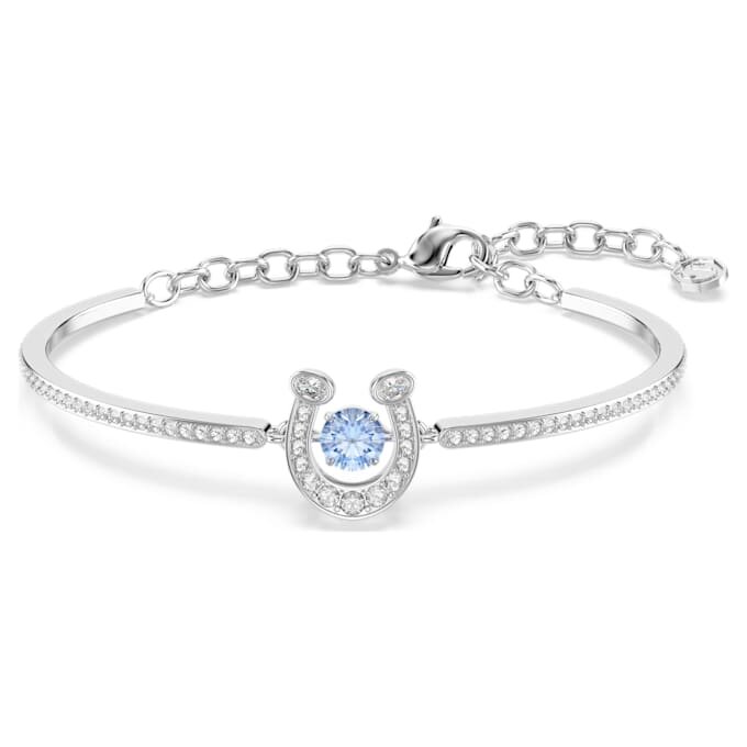 Symbolica-armband, ronde slijpvorm, pavé, hoefijzer, blauw, gerhodineerd Symbolica-armband, ronde slijpvorm, pavé, hoefijzer, blauw, gerhodineerd