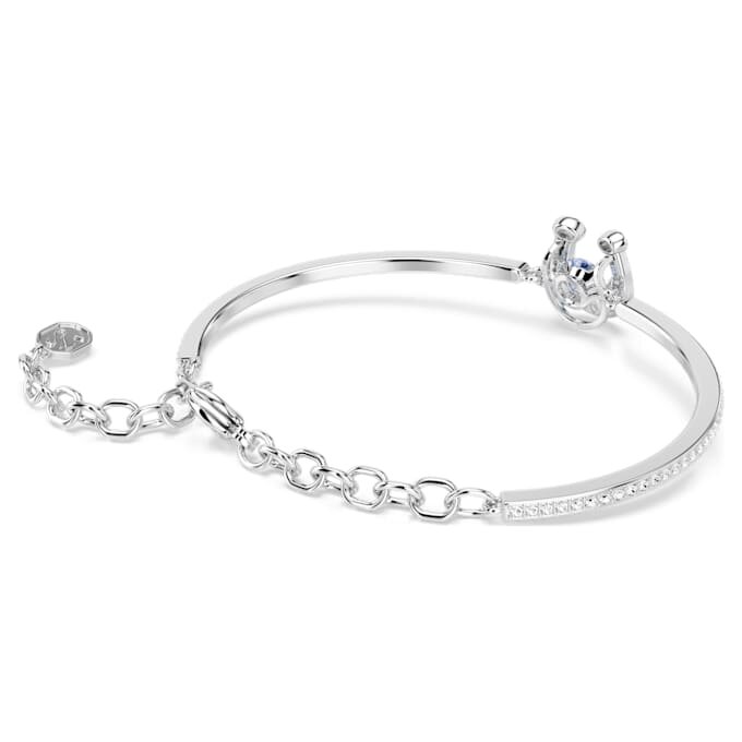 Symbolica-armband, ronde slijpvorm, pavé, hoefijzer, blauw, gerhodineerd Symbolica-armband, ronde slijpvorm, pavé, hoefijzer, blauw, gerhodineerd