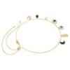 Symbolica-choker met kristallen parel, maan, Infinity-teken, klavertje, boze oog en hoefijzer, blauw, verguld Symbolica-choker met kristallen parel, maan, Infinity-teken, klavertje, boze oog en hoefijzer, blauw, verguld