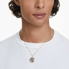 Symbolica-hanger ‘Evil Eye’, medium, veelkleurig, verguld