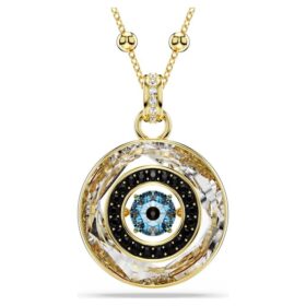 Symbolica-hanger ‘Evil Eye’, medium, veelkleurig, verguld