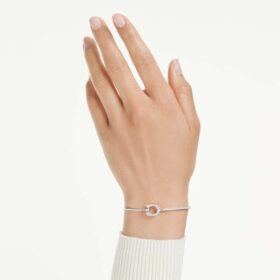 Symbolica Pavé-armband, hoefijzer, wit, gerhodineerd