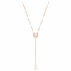 Symbolica Y-ketting met kristallen parels, pavé, hoefijzer, wit, roségoudkleurig verguld Symbolica Y-ketting met kristallen parels, pavé, hoefijzer, wit, roségoudkleurig verguld