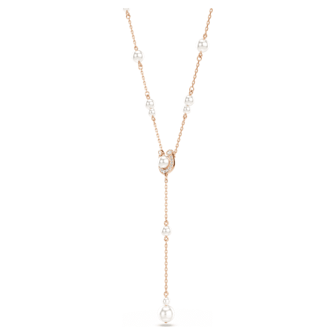Symbolica Y-ketting met kristallen parels, pavé, hoefijzer, wit, roségoudkleurig verguld Symbolica Y-ketting met kristallen parels, pavé, hoefijzer, wit, roségoudkleurig verguld