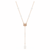 Symbolica Y-ketting met kristallen parels, pavé, hoefijzer, wit, roségoudkleurig verguld Symbolica Y-ketting met kristallen parels, pavé, hoefijzer, wit, roségoudkleurig verguld