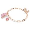 Teddy-armband met beertje, roze, roségoudkleurig verguld