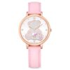 Teddy-horloge, Swiss Made, leren band, roze, roségoudkleurige afwerking