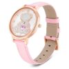 Teddy-horloge, Swiss Made, leren band, roze, roségoudkleurige afwerking