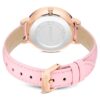 Teddy-horloge, Swiss Made, leren band, roze, roségoudkleurige afwerking