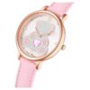 Teddy-horloge, Swiss Made, leren band, roze, roségoudkleurige afwerking