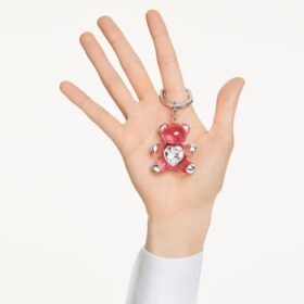 Teddy-sleutelhanger, roze, gerhodineerd