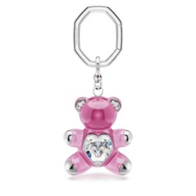 Teddy-sleutelhanger, roze, gerhodineerd