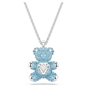 Teddybeer-hanger, blauw, gerhodineerd