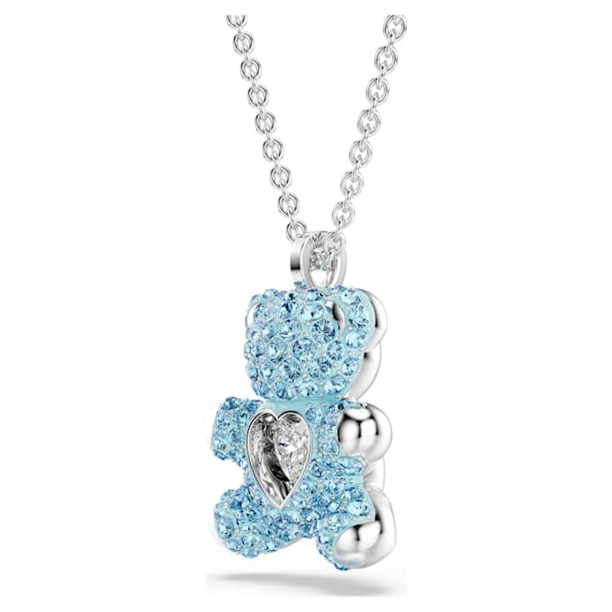 Teddybeer-hanger, blauw, gerhodineerd Teddybeer-hanger, blauw, gerhodineerd