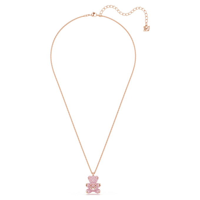 Teddybeer-hanger, roze, roségoudkleurig verguld Teddybeer-hanger, roze, roségoudkleurig verguld