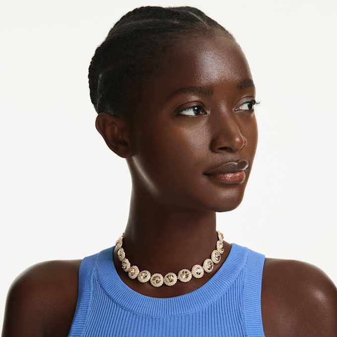 Una Angelic Choker, ronde slijpvorm, karamelkleurig, verguld in goudtint Una Angelic Choker, ronde slijpvorm, karamelkleurig, verguld in goudtint