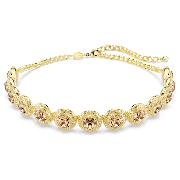 Una Angelic Choker, ronde slijpvorm, karamelkleurig, verguld in goudtint Una Angelic Choker, ronde slijpvorm, karamelkleurig, verguld in goudtint