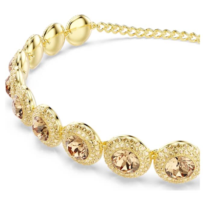 Una Angelic Choker, ronde slijpvorm, karamelkleurig, verguld in goudtint Una Angelic Choker, ronde slijpvorm, karamelkleurig, verguld in goudtint