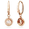 Una Angelic druppeloorbellen, ronde slijpvorm, pavé, wit, roségoudkleurig verguld Una Angelic druppeloorbellen, ronde slijpvorm, pavé, wit, roségoudkleurig verguld