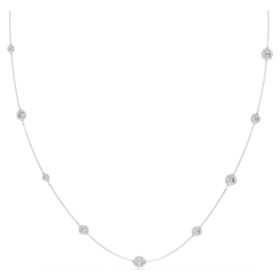 Una Angelic ketting met ronde motieven, wit, gerhodineerd