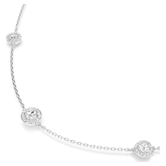 Una Angelic ketting met ronde motieven, wit, gerhodineerd Una Angelic ketting met ronde motieven, wit, gerhodineerd