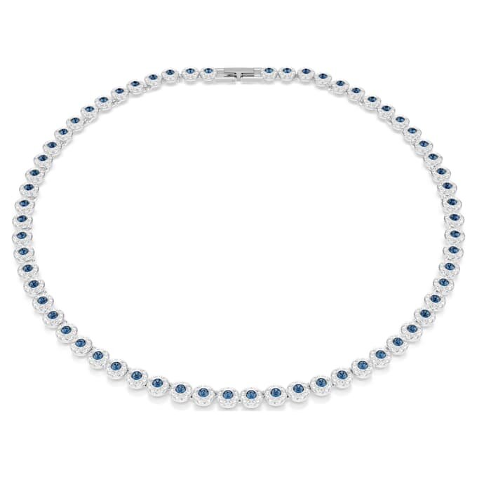 Una Angelic-ketting met ronde slijpvorm, blauw, gerhodineerd Una Angelic-ketting met ronde slijpvorm, blauw, gerhodineerd