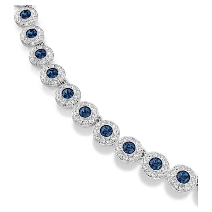 Una Angelic-ketting met ronde slijpvorm, blauw, gerhodineerd Una Angelic-ketting met ronde slijpvorm, blauw, gerhodineerd