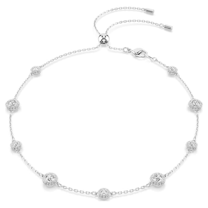Una Angelic-ketting met ronde slijpvorm, dubbelzijdige motieven, wit, gerhodineerd Una Angelic-ketting met ronde slijpvorm, dubbelzijdige motieven, wit, gerhodineerd