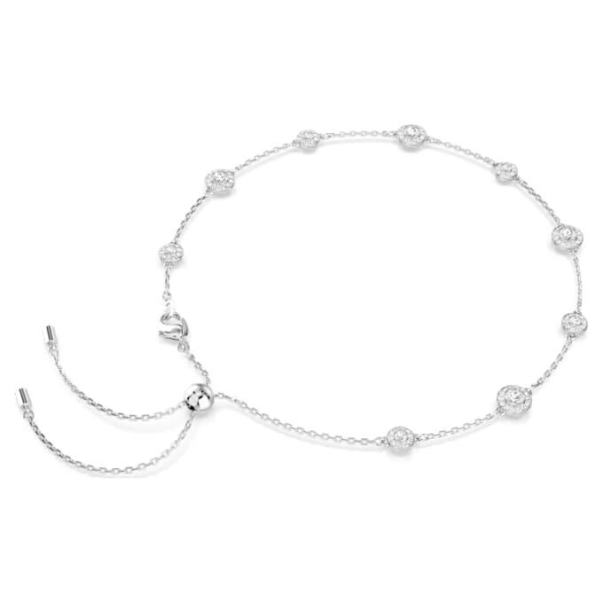 Una Angelic-ketting met ronde slijpvorm, dubbelzijdige motieven, wit, gerhodineerd Una Angelic-ketting met ronde slijpvorm, dubbelzijdige motieven, wit, gerhodineerd