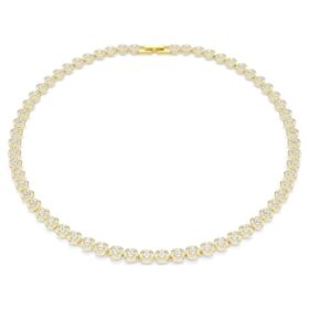 Una Angelic-ketting, rond geslepen, klein, wit, verguld