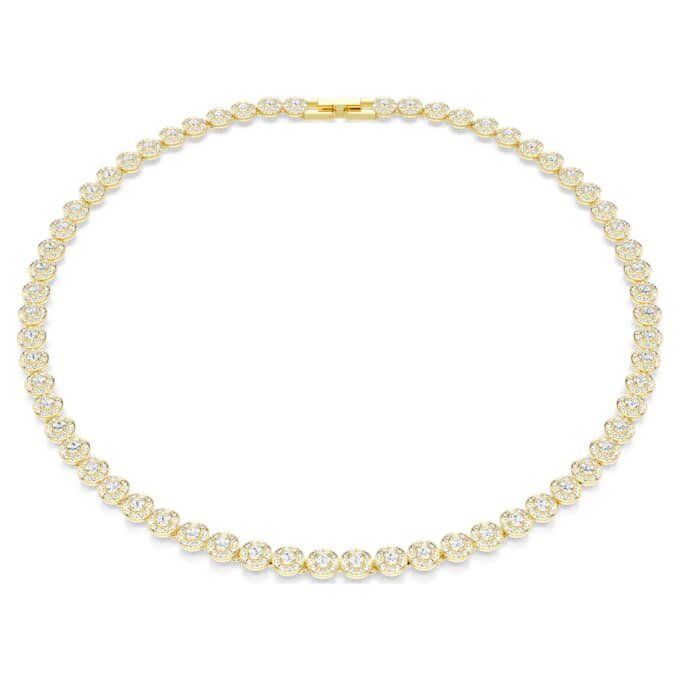 Una Angelic-ketting, rond geslepen, klein, wit, verguld Una Angelic-ketting, rond geslepen, klein, wit, verguld
